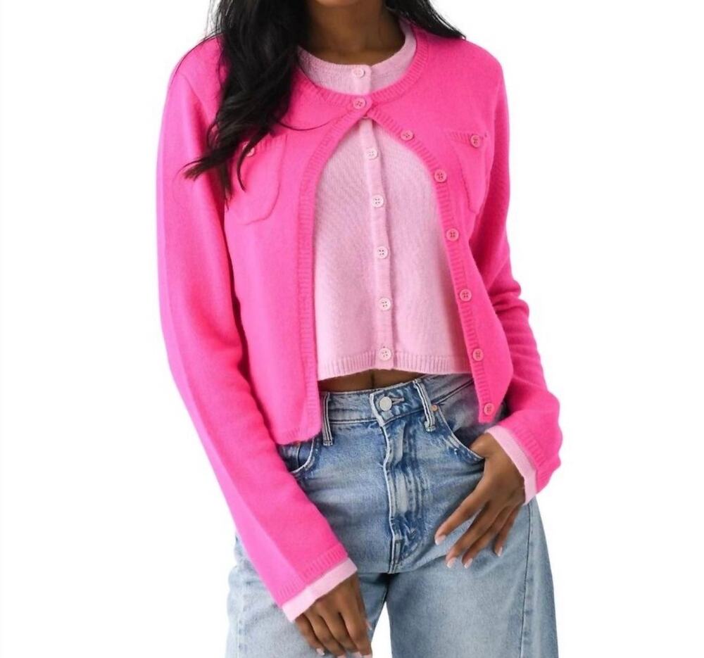 Berenice Paris HTF Pink Layered Wool Cashmere Sweater Fits L Preppy Coquette EUC